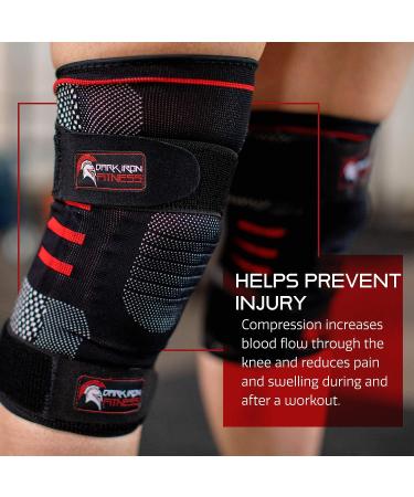 Dark Iron Fitness Knee Brace - Medium Padded Compression Sleeves for Weightlifting & Powerlifting - Buy Online on GoSupps.com