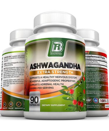 BRI Nutrition Ashwagandha - 1400mg - Mood & Energy Support (90 Count) - Buy Online on GoSupps.com