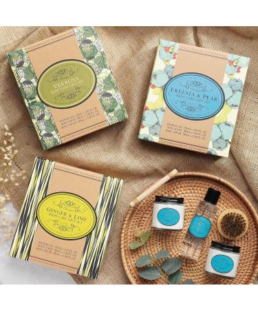 Naturally European Freesia and Pear Body Care Gift Set Nourishes and Protects All Skin Types Includes Shower Gel 120ml Body Scrub 100ml and Body Cream 100ml - Buy Online on GoSupps.com