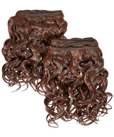 Chear Spanish Wave 2-in-1 Weft Human Hair Extension with Premium Blend Weave Number P4/33 Medium Dark Brown/Auburn 8-Inch