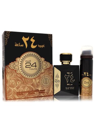 Ard Al Zaafaran Oud 24 Hours by Al Zaafaran Eau De Parfum Spray + 1.7oz Perfumed Spray (Unisex) 3.4 oz for Men