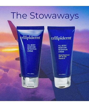 Trilipiderm Travel Size Moisturizer & Sunscreen 3oz - SPF 30 Sunblock & All-Body Hydration Pack of 2 - Perfect for Travel & Getaways - Buy Online on GoSupps.com
