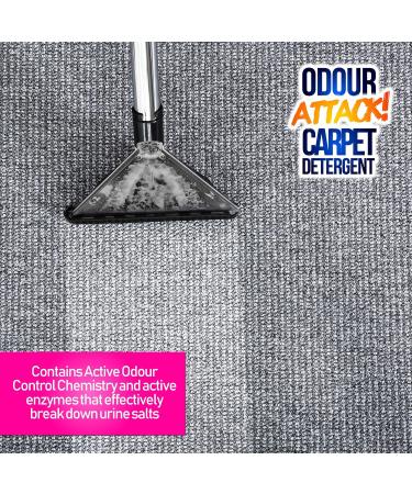 Pro-Kleen Odour Attack Carpet Solution Shampoo 1L Ocean Fresh - Active Enzyme Cleaner Eliminates Urine Faeces Vomit Stains Odours from Dogs Cats Humans For All Carpet Types - Buy Online on GoSupps.com