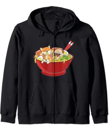 Anime Japanese Dog Ramen Kawaii Ramen Noodle Life Zip Hoodie - Buy Online on GoSupps.com