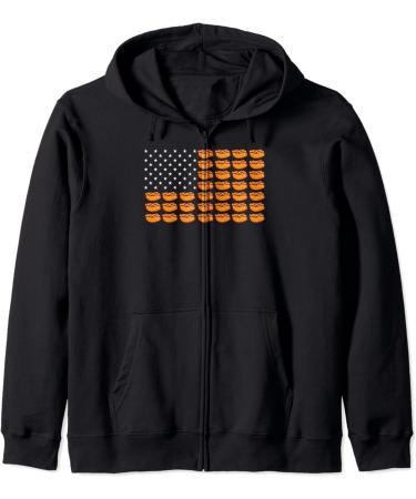 American Flag Patriot US Hotdog Bun Ketchup Mustard Mayo Zip Hoodie - Buy Online on GoSupps.com