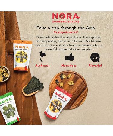Nora Original Crispy Seaweed Snacks - Low-Carb Vegan Gluten-Free Non-GMO 6-Pack 1.13 oz - Buy Online on GoSupps.com