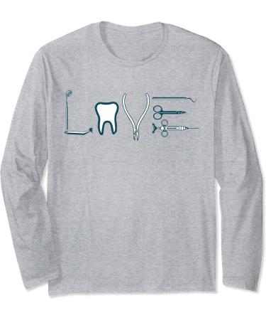 Love Dental Dentistry Tooth Dental Surgeon Dentist Gift Long Sleeve Shirt