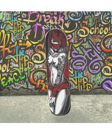 Sexy Tattoo Women Waterproof Skateboard Grip Tape 33.1x 9.1 inch - Buy Online on GoSupps.com