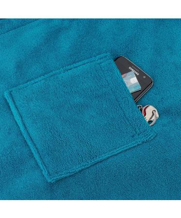 Floringo Luxury Sauna Kilt for Women - Twin-Star with Velcro Fastening & Patch Pocket - Petrol | Premium Quality Sauna Wear - Buy Online on GoSupps.com