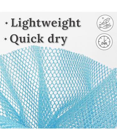 myHomeBody African Net Sponge Set - Exfoliating Cloths in Light Blue Beige & Pink | Premium African Bath Sponge for Radiant Skin | Ships Internationally - Buy Online on GoSupps.com