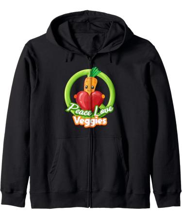 Peace Love Veggies V g tarien base de plantes Sweat Capuche