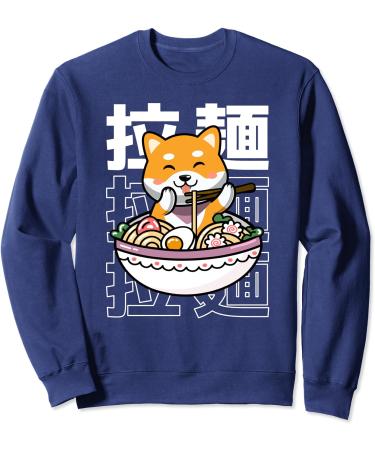 Ramen Kawaii Japanese Noodles Dog Eating Ramen Shiba Inu Sweatshirt - Buy Online on GoSupps.com