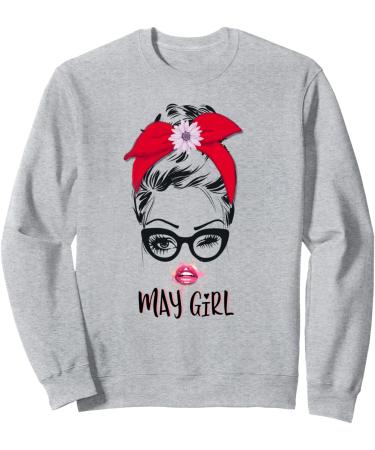 May Girl Wink Eye Woman Face Wink Eyes Lady Face Sweatshirt