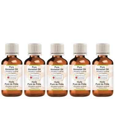 Greenwood Essential Pure Horsetail Oil (Equisetum arvense) Cold Pressed (Pack of five) 100ml X 5 (16.9 oz)