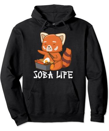 Soba Life Red Panda Japanese Food Anime Soba Noodles Pullover Hoodie