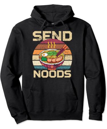 Send Noods Vintage Ramen Japanese Noodles Pho Bowl Anime Pullover Hoodie
