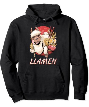 Llamen funny Japanese Ramen Noodles Llamen Pullover Hoodie