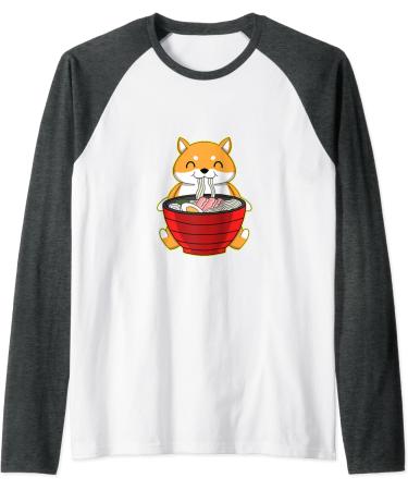 fox ramen kawaii foxes Japanese noodles Raglan Baseball Tee - Buy Online on GoSupps.com