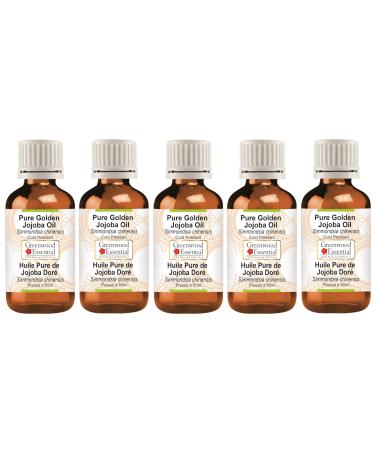Greenwood Essential Huile de jojoba dor e naturelle (Simmondsia chinensis) press e froid 100 ml x 5 (16 9 oz)