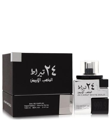 Lattafa 24 Carat White Gold by Lattafa Eau De Parfum Spray (Unisex) 3.4 oz for Men
