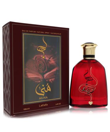 Lattafa Muna by Lattafa Eau De Parfum Spray (Unisex) 3.4 oz for Women