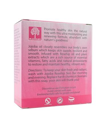 Plantlife Jojoba Rosehip Bar Soap - Moisturizing & Soothing Skin Care - Handcrafted in California - 4oz - Buy Online on GoSupps.com