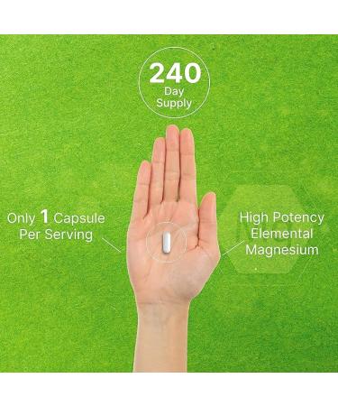 Premium Magnesium Glycinate 500mg Capsules | Chelated & Highly Purified Essential Mineral for Muscle  Joint  Heart & Digestive Health - 240 Veggie Caps - Buy Online on GoSupps.com