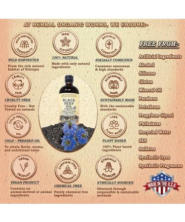 Herbal Organic Works Black Seed Oil - 8 Fl Oz. - Buy Online on GoSupps.com
