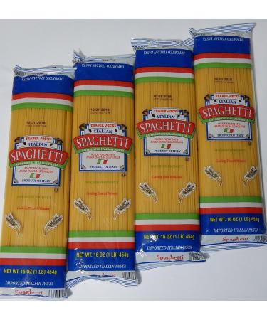Trader Joe's Authentic Imported Italian Spaghetti Pasta 1 - Lb Bag - Pack of 4