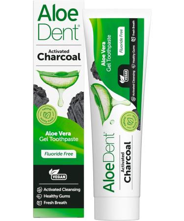 Aloe Dent Charcoal Toothpaste Fluoride Free Natural Action Vegan Cruelty Free SLS Free Whitening Healthy Gums 100 ml 100 ml (Pack of 1) Charcoal - Buy Online on GoSupps.com