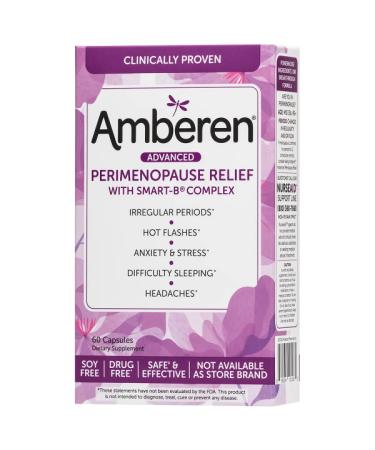 Amberen Peri: Safe Multi-Symptom Perimenopause Relief | Helps Restore Menstrual Regularity & Hormonal Balance | Relieves Fatigue, Stress, Hot Flashes, Anxiety & More - 1 Month Supply 30 Day Supply