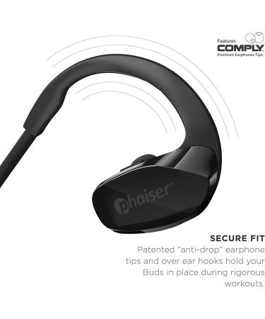 Phaiser BHS-530 Bluetooth Running Headphones - Lightweight & Sweatproof - Black - Buy Online on GoSupps.com