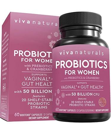 Viva Naturals Probiotics for Women with 50 Billion CFU - 60 Capsules
