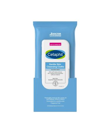 Cetaphil Gentle Skin Cleansing Cloths 25 Pre-Moistened Cloths 5.0 x 7.9 (12 x 20 cm)