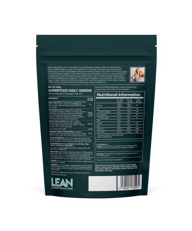 LEAN With Lilly Superfood Daily Greens Powder Blend - 250g | Bloating Relief, Digestion Support & Immunity Boost | Mango & Pineapple Flavor - Buy Online on GoSupps.com