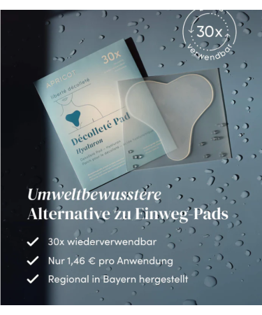 Apricot Beauty Dekoltee Pad with Hyaluronic Acid | Anti-Wrinkle Silicone Patch for Tightening | Libert D collet | Dermatologist Approved | Made in Germany | 30 Applications - Buy Online on GoSupps.com
