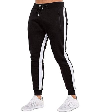 Ouber Men's Gym Jogger Pants Slim Fit Workout Running Sweatpants with Zipper Pockets