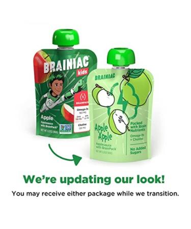 Brainiac Kids Applesauce Pouches - 10 Count, 3.2 oz Apple Flavor | Healthy Snack for Kids - Buy Online on GoSupps.com