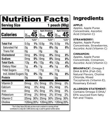 Brainiac Kids Applesauce Pouches - 10 Count, 3.2 oz Apple Flavor | Healthy Snack for Kids - Buy Online on GoSupps.com