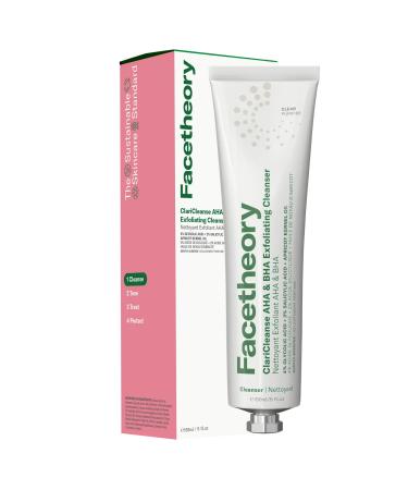 Facetheory Clarifying Cleanser C2 with Glycolic Acid | Exfoliating Cream Cleanser | Cleanse, Congested, Blemish-prone Skin | Removes Makeup | Vegan & Cruelty-Free | Made in UK | Mandarin | 170ml Orange