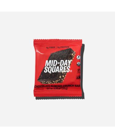 Mid-Day Squares Almond Crunch Bars 33g each 4 Packs (48 Squares) | Made with Real Chocolate 6g Plant Protein 4g Fiber Gluten Free Certified Vegan Almond CRUNCH 12 Count (Pack of 4) - Buy Online on GoSupps.com