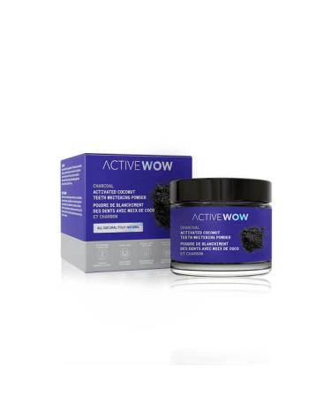 Active Wow 24K White Charcoal Powder - All Natural Teeth Whitening | 20g Coconut Formula - Buy Online on GoSupps.com
