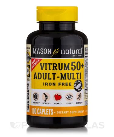 Mason Natural Vitrum 50+ Adult-Multi Iron Free 100 Tablets