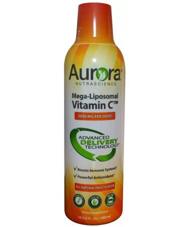 Aurora Nutrascience Mega-Liposomal Vitamin C Organic Fruit Flavor 3000 mg 16 fl oz (480 ml)