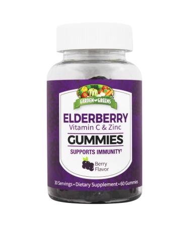 Garden Greens Elderberry Gummies - Berry - 30 Servings 