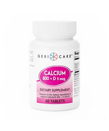 Geri - Care Calcium 600 mg Strength And Vitamin D3 - 60 Tablets