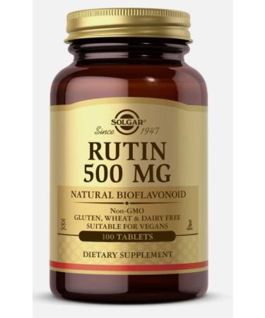 Solgar Rutin 500 mg, 100 Tablets - Antioxidant - Natural Bioflavonoid - Vegan, Gluten Free, Dairy Free, Kosher