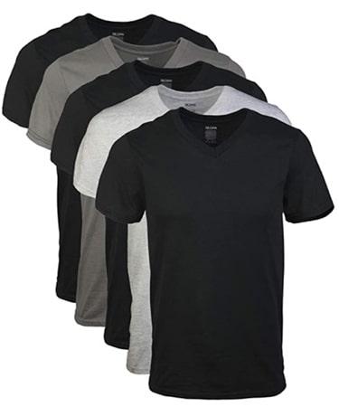Gildan Men's V-Neck T-Shirts 5 pack