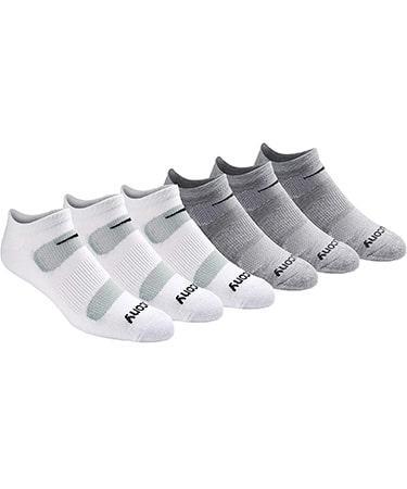 Saucony Men's Multi-pack Mesh Ventilating Comfort Fit Performance No-show Socks