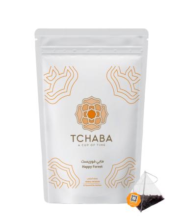 Tchaba Tea Happy Forest Hibiscus and forest berries brew vibrant ruby caffeine‑free - 15 Bio Sachets